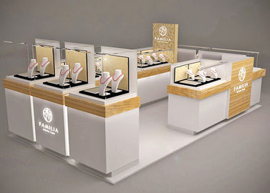 فضای کوچک خرده فروشی مرکز خرید کیوسک / جواهرات کابینت نمایش ساختار پایدار