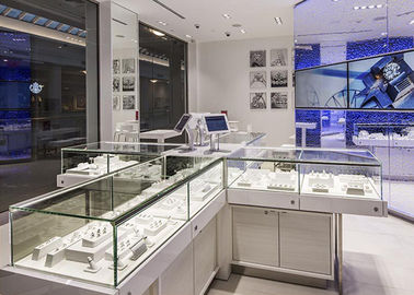 چراغ های ال ای دی تزئین شده ظروف نمایش شیشه ای سفارشی / کابینت نمایش فروشگاه
