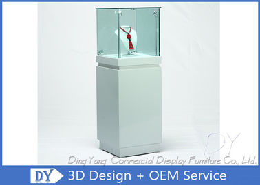 OEM مربع شیشه سفید جواهرات نمایش موارد / قفل جواهرات نمایش کابینت