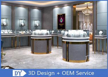 جعبه نمایش 3D طراحی فروشگاه جواهرات در اندازه سفارشی لوگو / مبلمان فروشگاه جواهرات